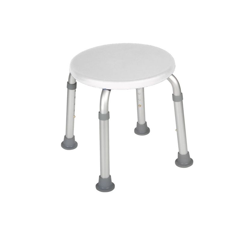Drive Medical Adjustable Height Bath Stool, White
