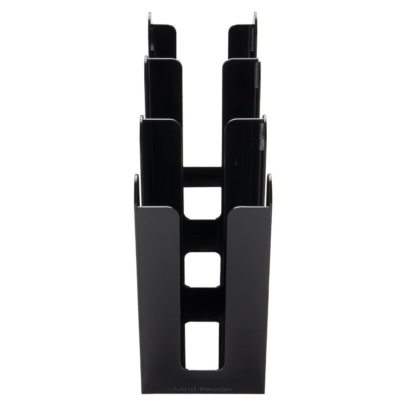 Mind Reader 3 Compartment Acrylic Cup Holder for Stacked Hot or Cold Disposable Cups, Black