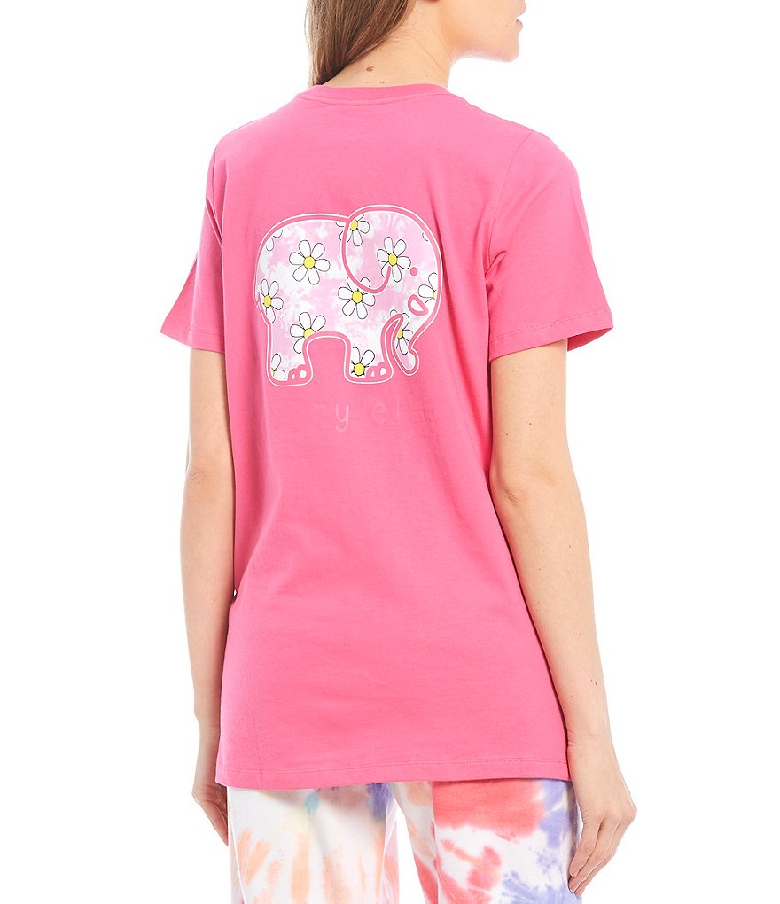 Ivory Ella Short Sleeve Daisy Graphic Print Pocket Tee