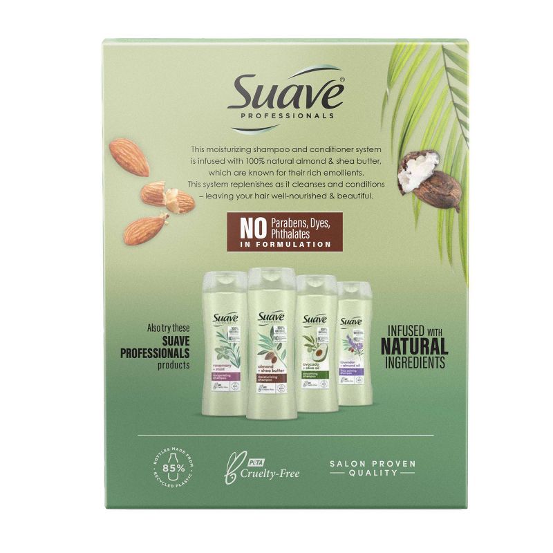 Suave Professionals Moisturizing Shampoo and Conditioner for Dry Hair Almond and Shea Butter - 18 fl oz/2ct