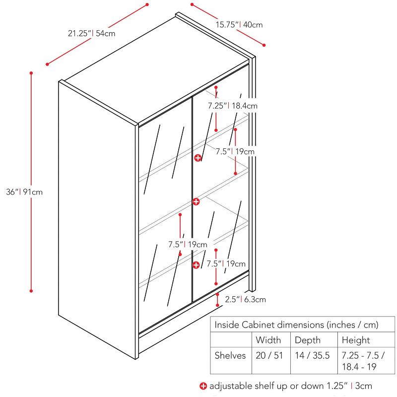 Media Storage Cabinet CorLiving Ravenwood Black