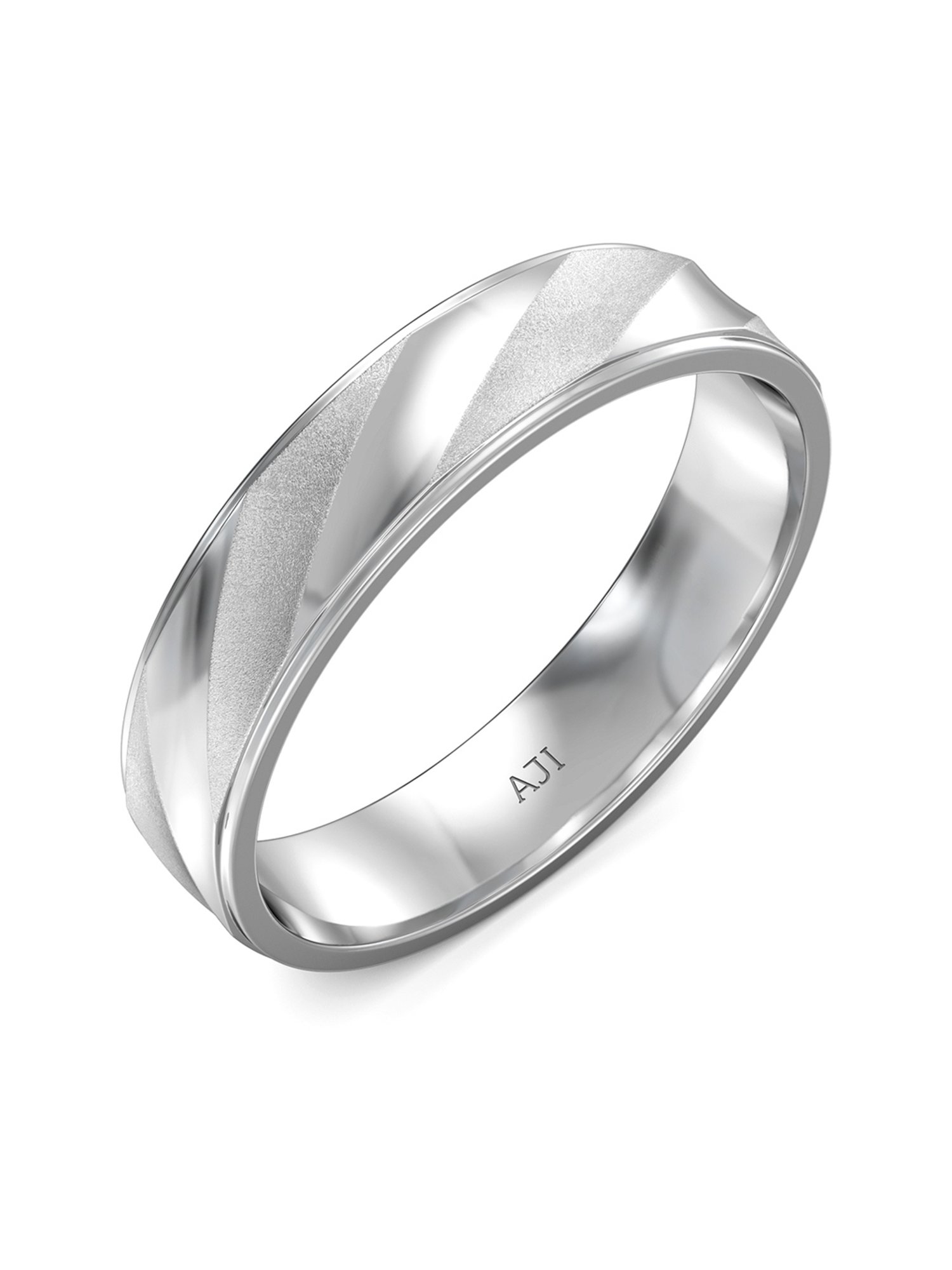 Joyalukkas Polished Extravagant Men's Platinum Ring