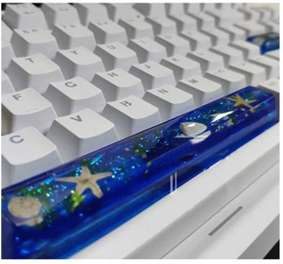 ZEFS--ESD Keycaps Backlight Resin Spacebar Keycap for Switch Mechanical Keyboard Handmade Starry Sky Mount Keycap for Keyboards (Axis Body : 6.5X, Color : Spacebar6)