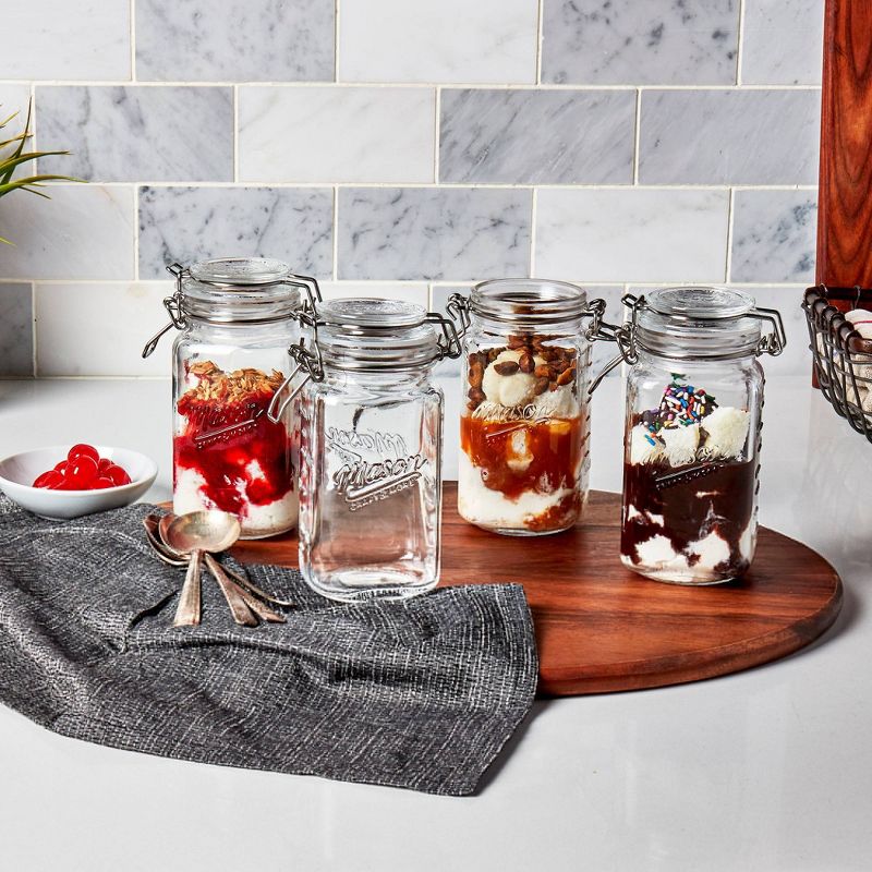 Mason Craft & More 17oz Set of 4 Wide Mini Clamp Jars