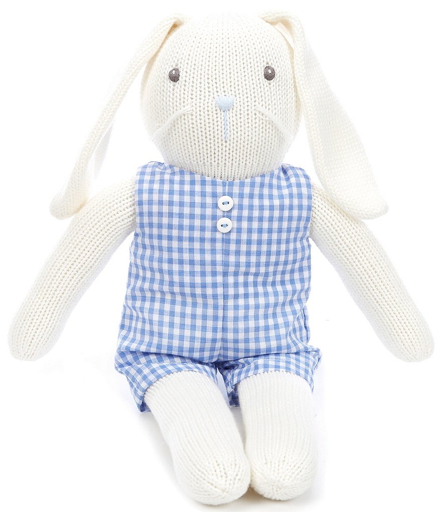 Petit Ami Boys 14#double; Check Romper Bunny Doll