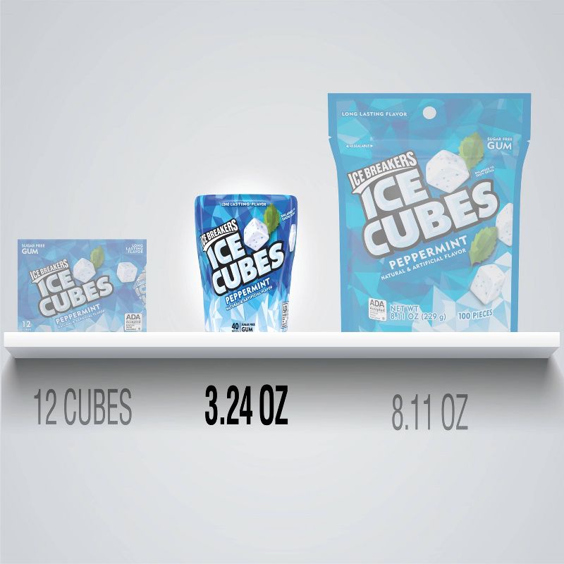 Ice Breakers Ice Cubes Peppermint Sugar Free Gum - 40ct