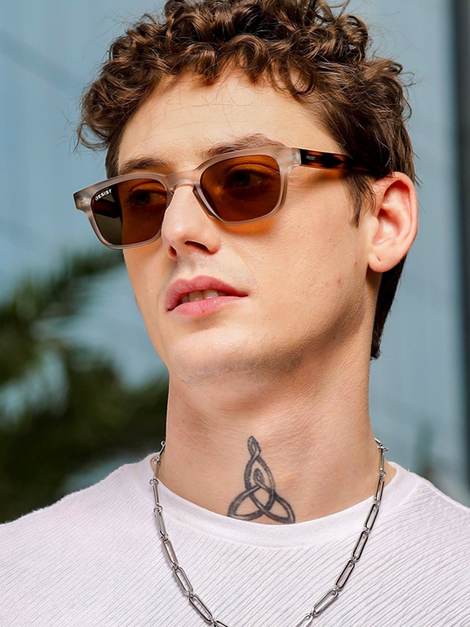 Resist Eyewear Brown Wayfarer uv protected Unisex Sunglasses