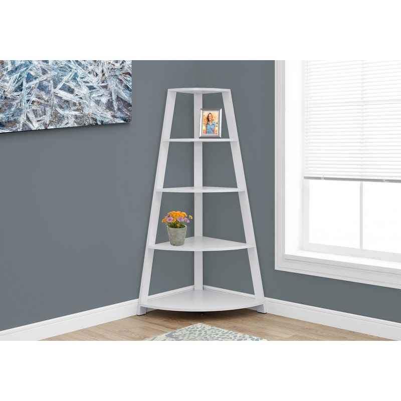 60" Bookcase Corner Accent Etagere White - EveryRoom