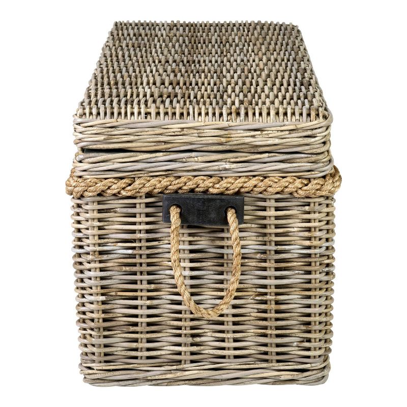 Zinnia Rattan Storage Bench Gray - East at Main