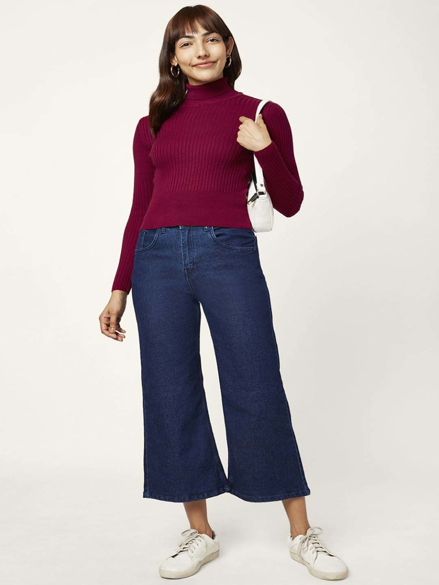 People by Pantaloons Pink Striped Sweater