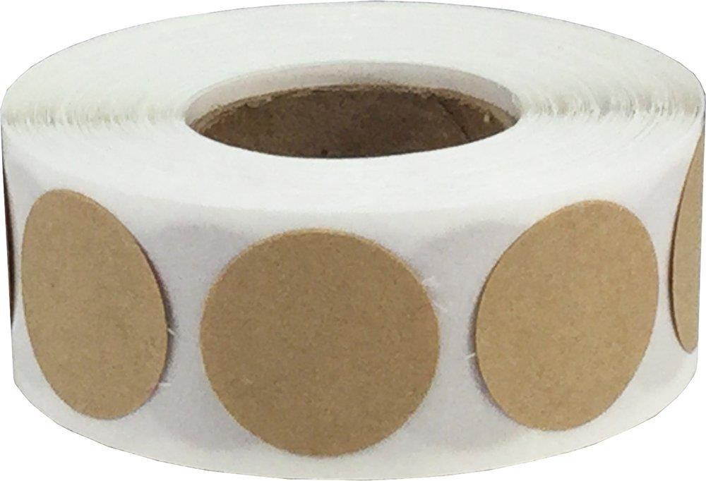 Color Coding Labels Natural Kraft Round Circle Dots For Organizing Inventory 3/4 Inch 500 Total Adhesive Stickers