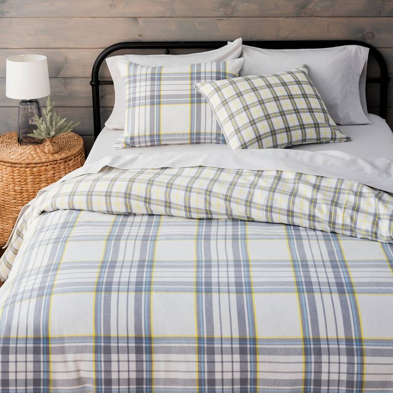 Queen Merrick Printed Flannel Duvet Cover Set - Martha Stewart