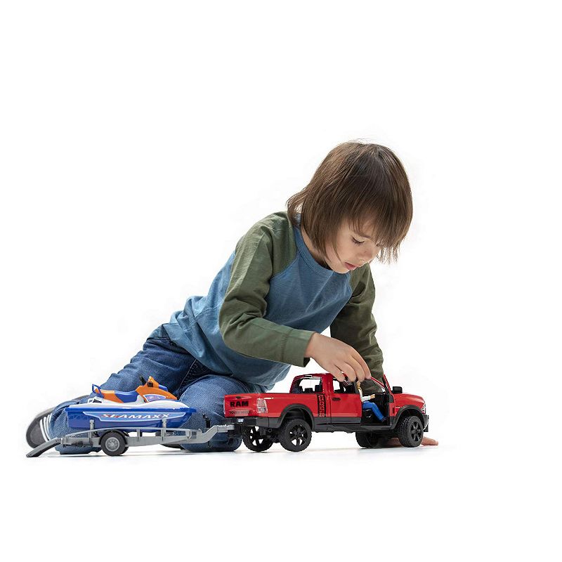 Bruder Ram 2500 Power Wagon with Trailer and Personal Water Craft with Driver