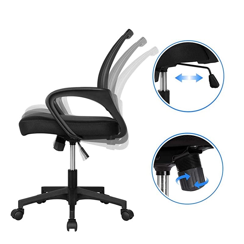 Office Chair Ergonomic Desk Chair MidBack Big Computer Chair Mesh Swivel Chair with Lumbar Support