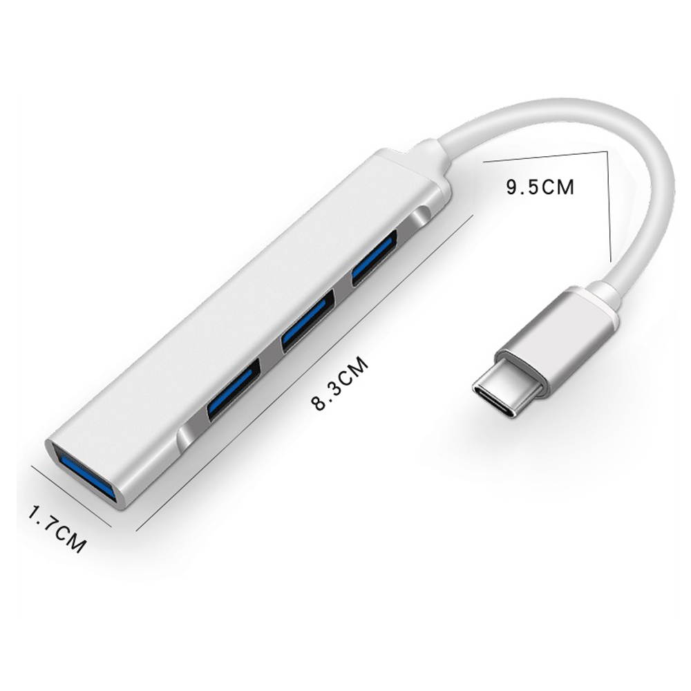 USB 3.0 Hub, Portable SuperSpeed 4 Port USB 3.0 Hub with Built-in Cable , USB Extension Multi-function USB Dock Hot Swapping Support for  Mac, PC, USB Flash Drives and Other Devices