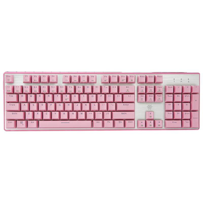 Hyeku GK706 N-key Rollover Ergonomic Design,Cool Exterior USB  Wired Kailh Brown Mechanical Gaming  Keyboard With White Backlit  For Office And Game - Pink