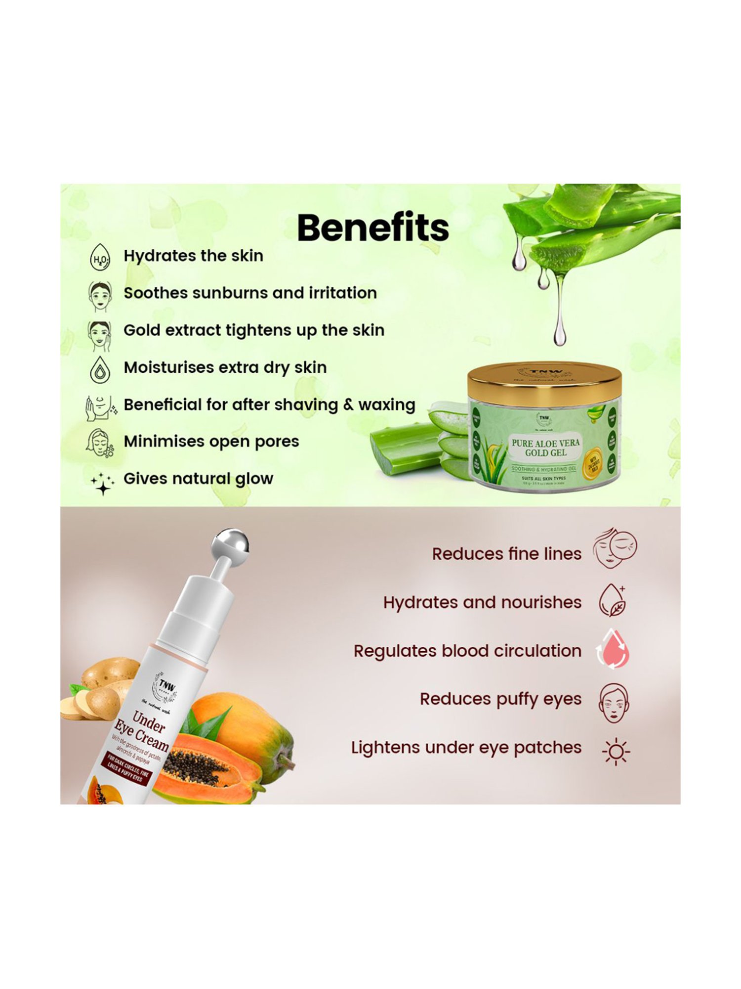 TNW-The Natural Wash Aloe Vera Gel & Under Eye Cream