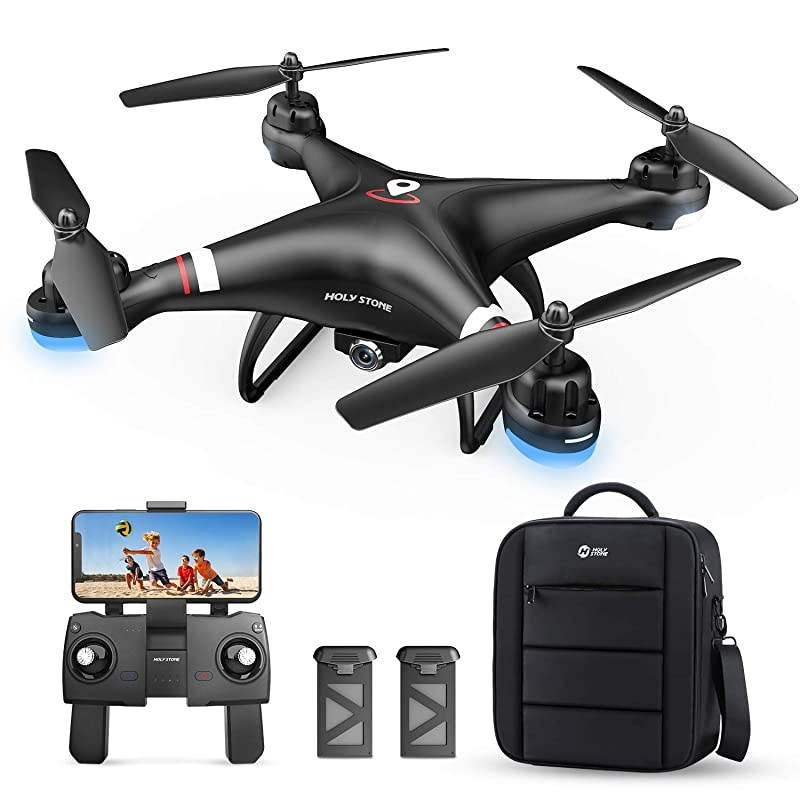 GPS Drone with 1080P HD Camera FPV Live Video for Adults and Kids, Quadcopter HS110G with Carrying Bag, 2 Batteries, Altitude Hold, Follow Me and Auto Return, Easy to Use for Beginner