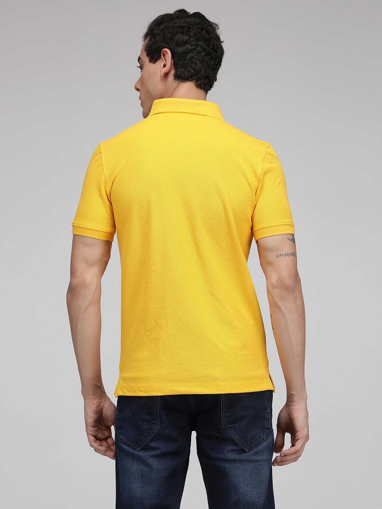Sporto Yellow Regular Fit Polo T-Shirt