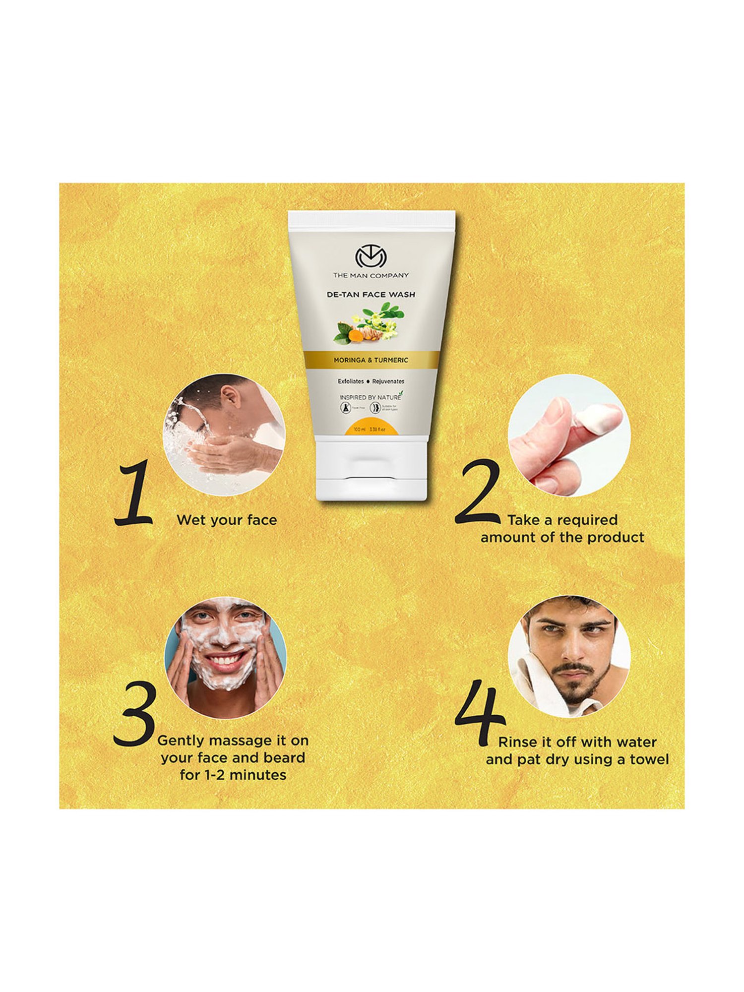 Mancode Detoxifying De Tan, Vitamin C & Acne Control Tea Tree Foaming Facewash (Pack of 3)