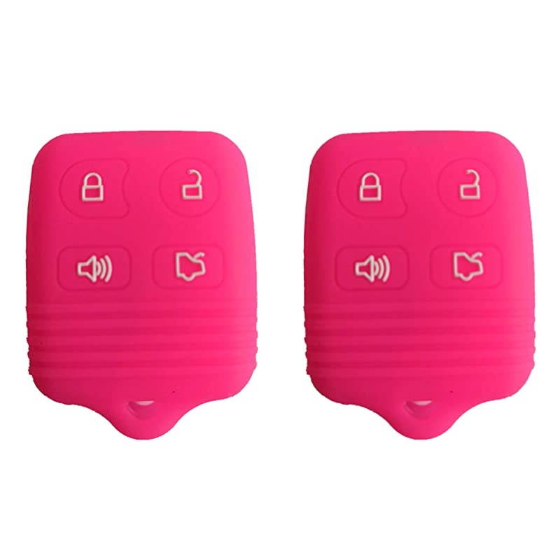 Silicone Key Fob Cover Compatible with Ford Mustang Edge Escape Expedition Explorer Focus Escort Lincoln Mercury CWTWB1U331