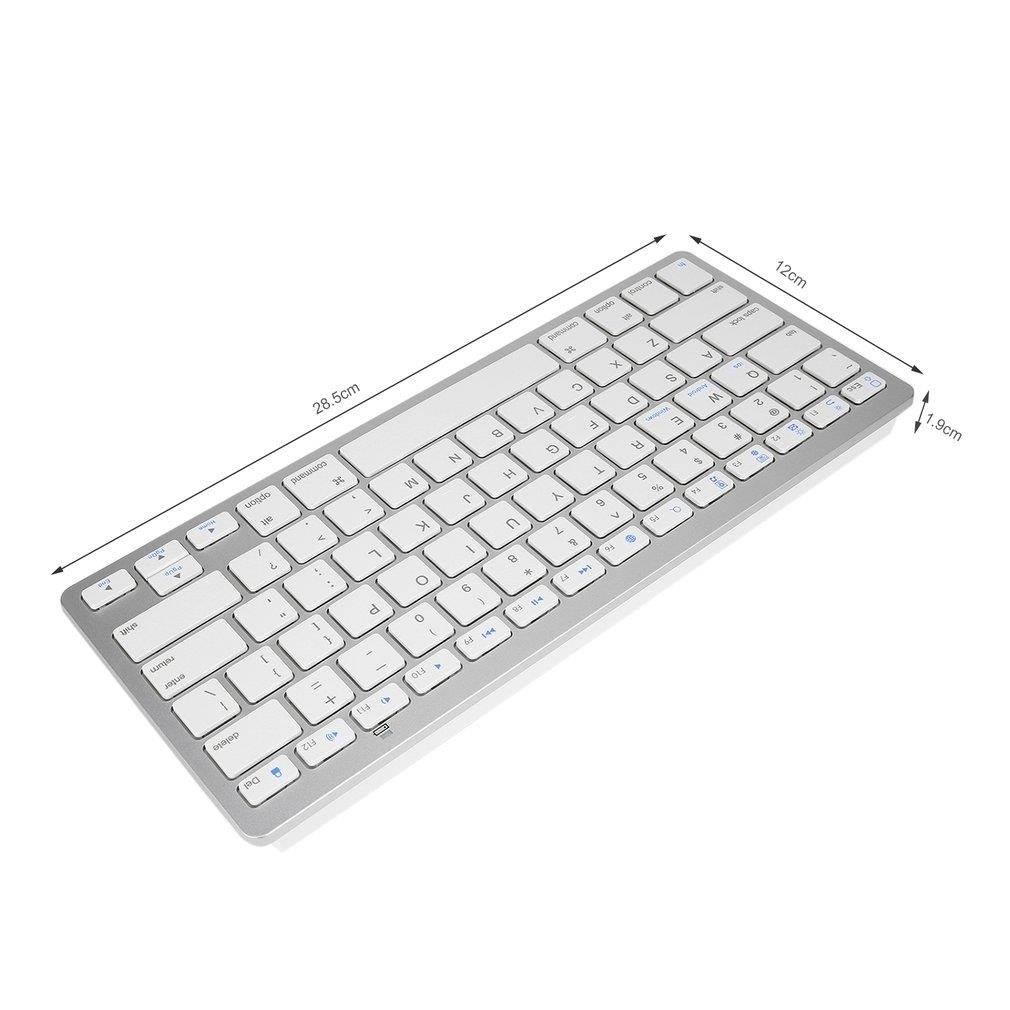 Silver Ultra-slim Wireless Bluetooth Keyboard For Air for ipad Mini for Mac
