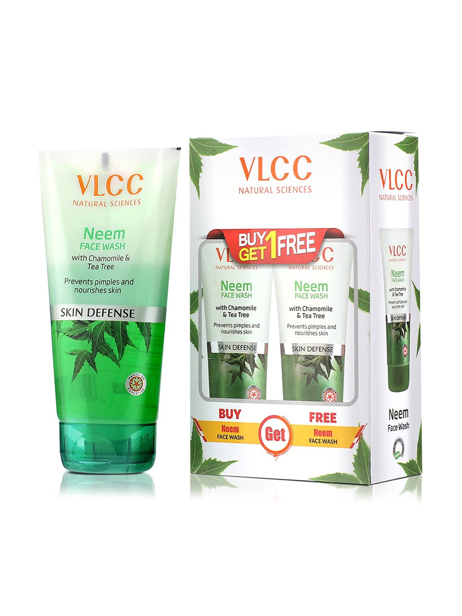 VLCC Skin Defense Neem Face Wash Buy 1 Get 1 Free - Pack of 3