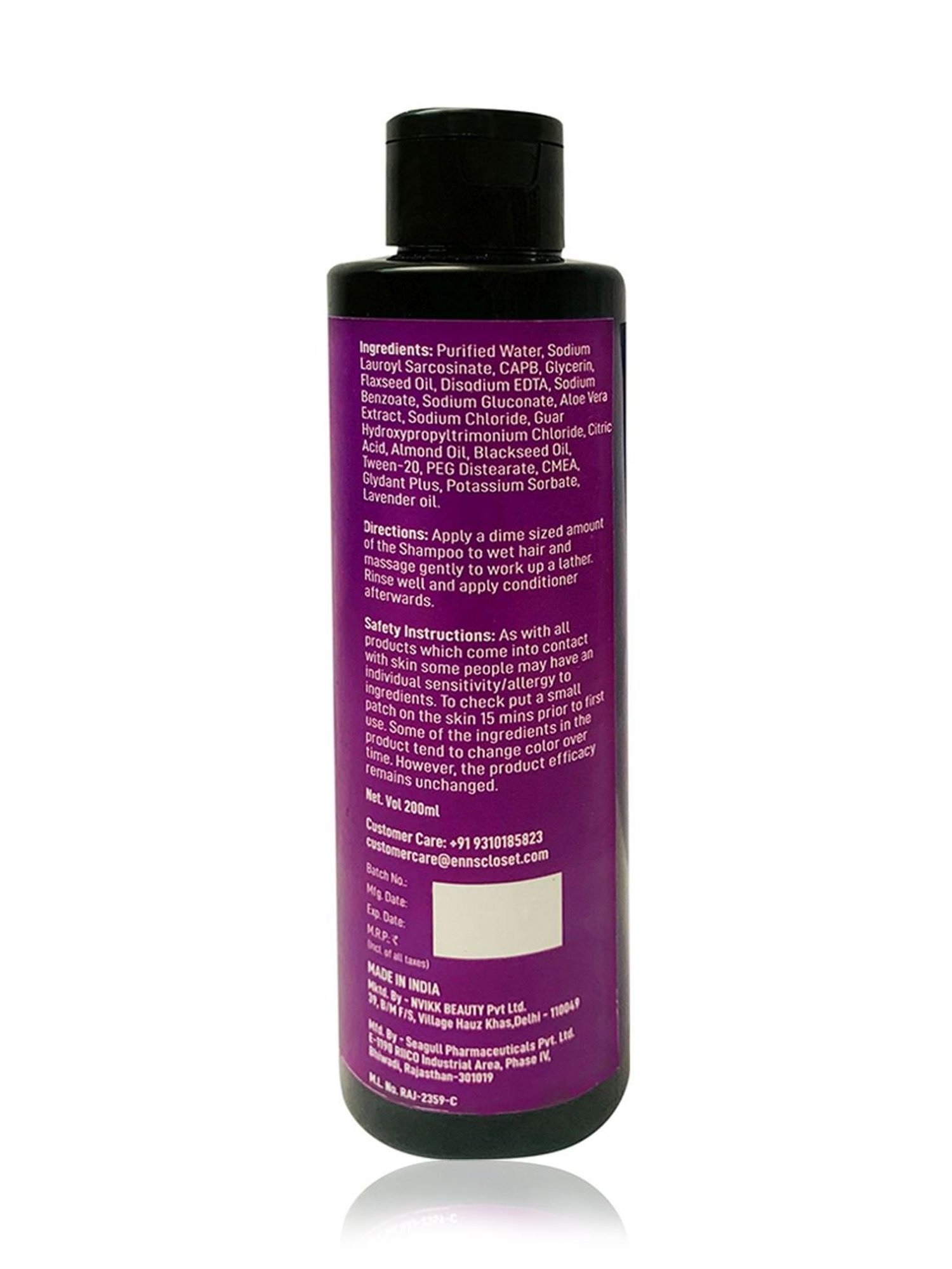 ENN Re-Flax Hair Repair Shampoo,Flax Seed,Black Seed Oil, Controls Frizz, All Hair Types - 200 ml