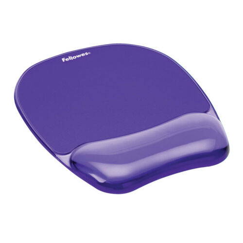 Fellowes Gel Crystals Mouse Pad w/Wrist Rest Rubber Back 7 15/16 x 9-1/4 Purple
