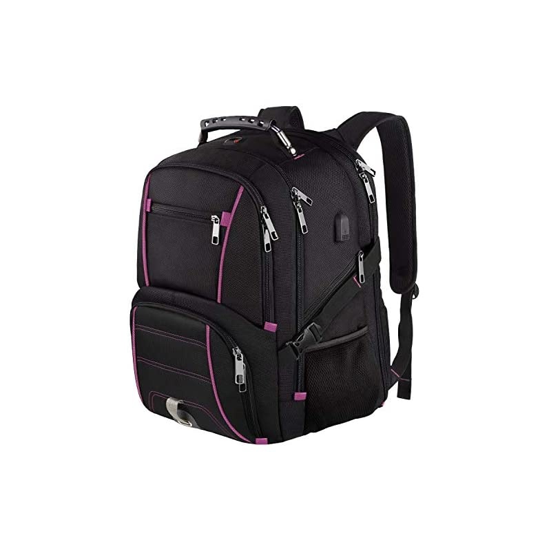 Large Travel Laptop Backpack TSA Durable Computer College School Bookbag with USB Charging Port for Men