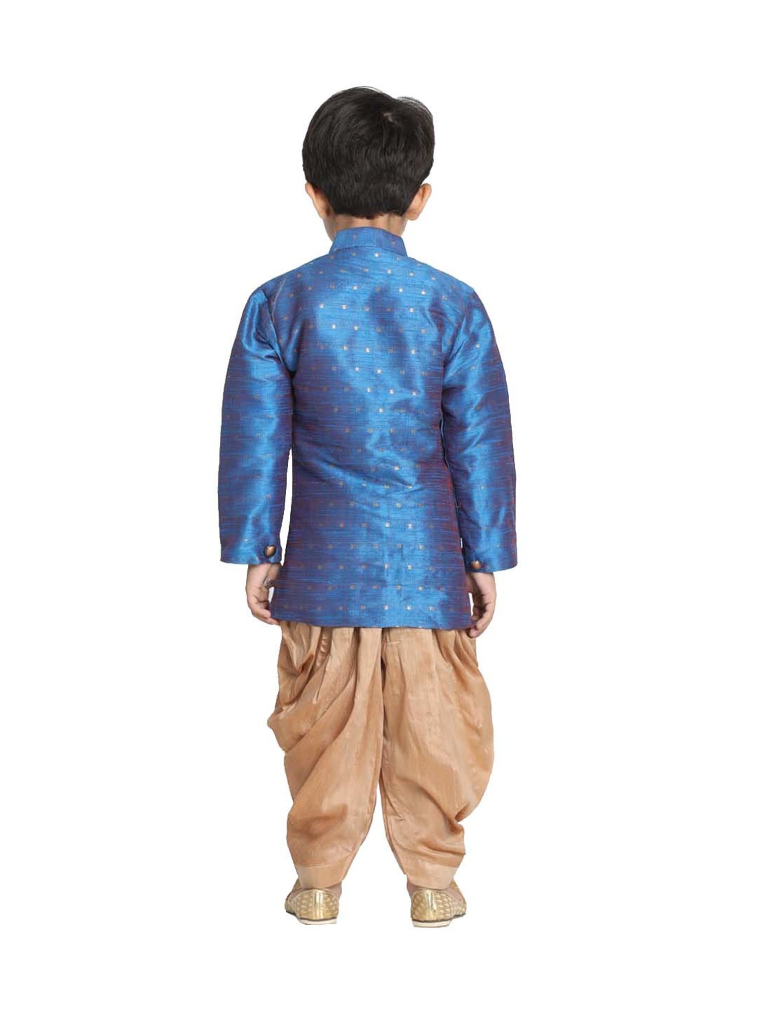 VASTRAMAY Boys Turquoise Floral Full Sleeves Indowestern
