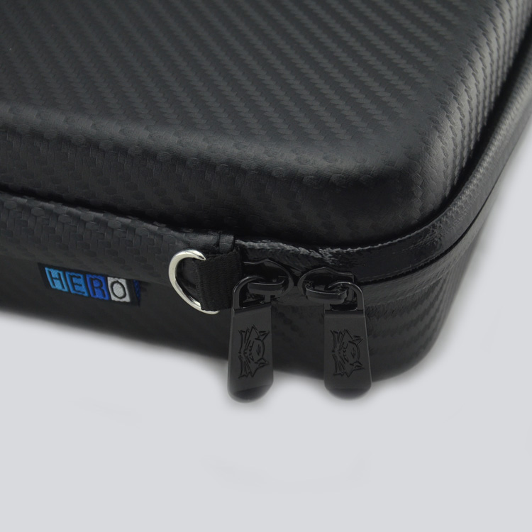 Carbon Fiber Style 13" Professional Extra Thick Anti-shock Waterproof EVA Protective Case for GoPro Hero 4/3+ /3/2/SJ4000/5000