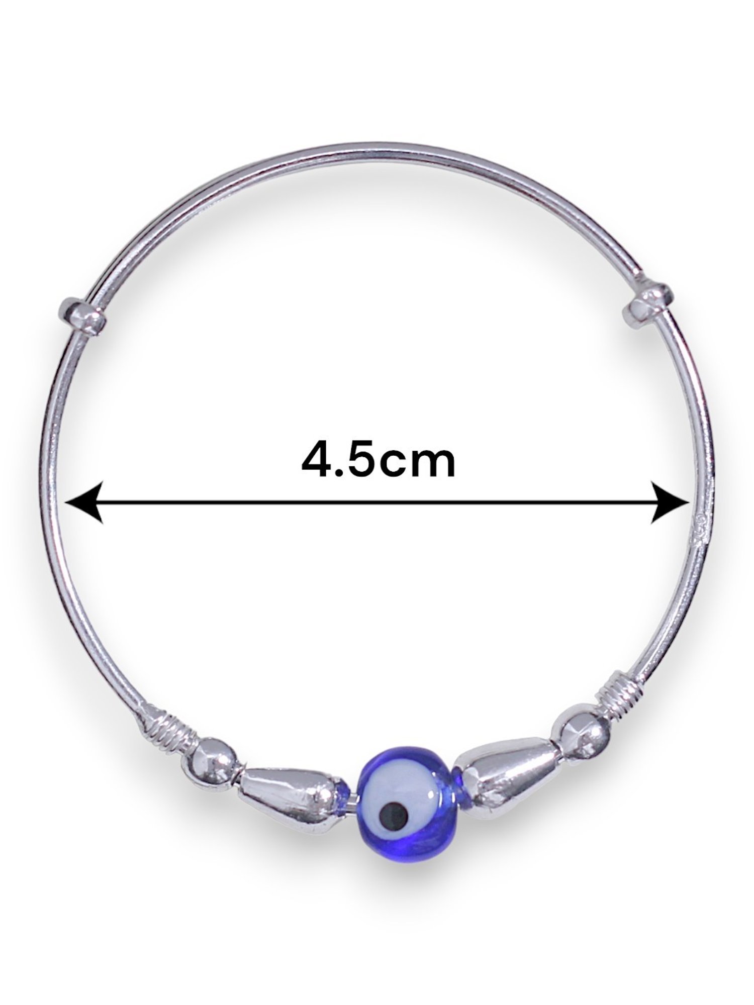 Taraash 925 Sterling Silver Evil Eye Nazariya Bangle for Kids
