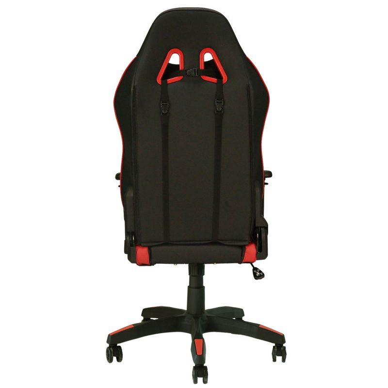 E-Win Calling Series Ergonomic Computer Gaming Home Office PU Leather Tall Back Chair with Pillows, Black and Red