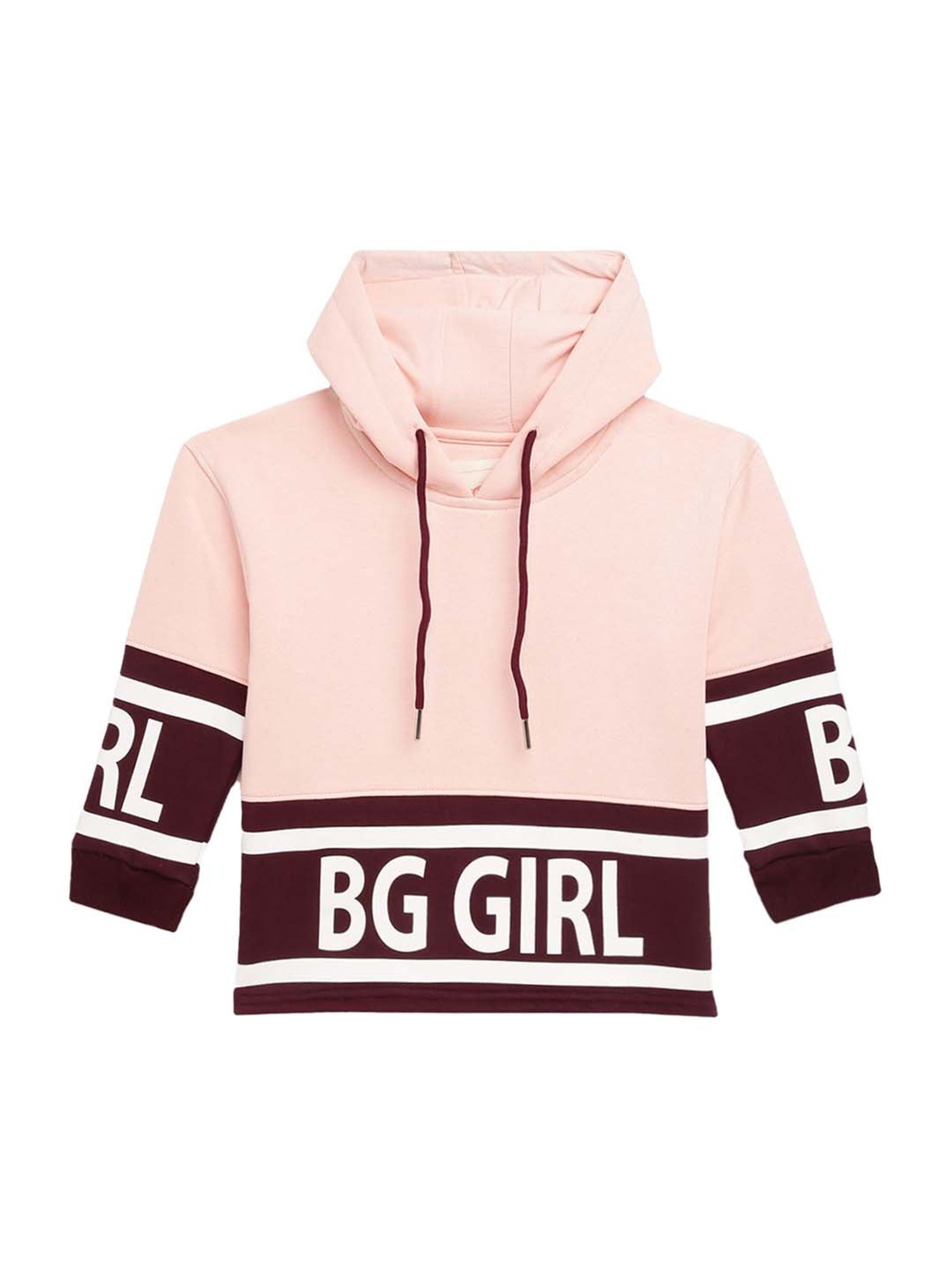 Blue Giraffe Kids Pink Printed Hoodie