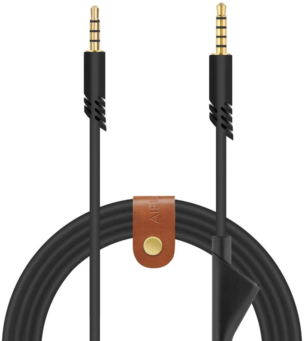 Geekria Audio Cable with Mic Compatible with ASTRO Gaming A10, A30, A40 Headphones Cable, 3.5mm AUX Replacement Stereo Cord with Inline Microphone and Volume Control (Black 6.5FT)