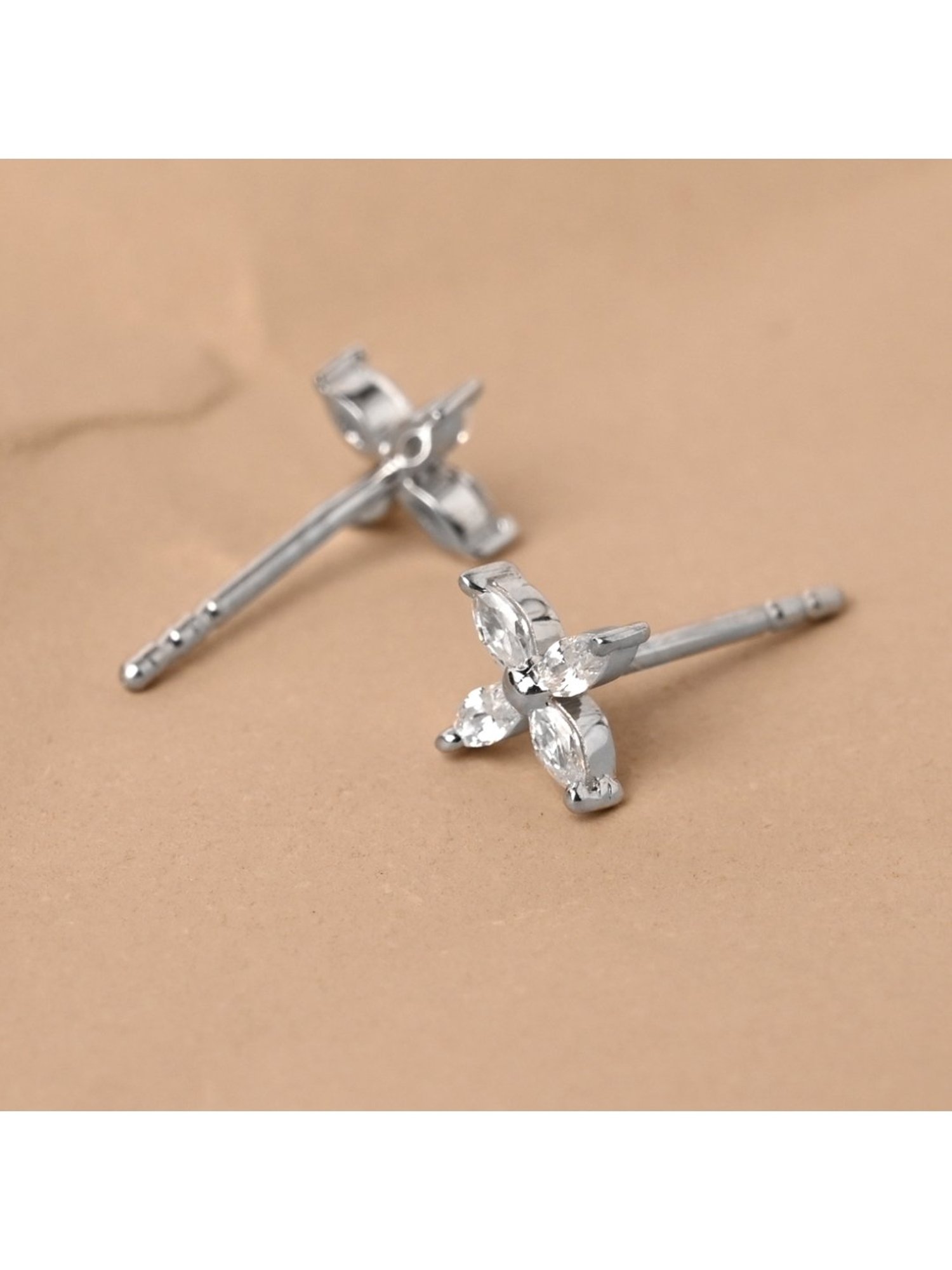 Clara 92.5 Sterling Silver Minimal Daily Wear Classic Stud Earrings for Kids Girls