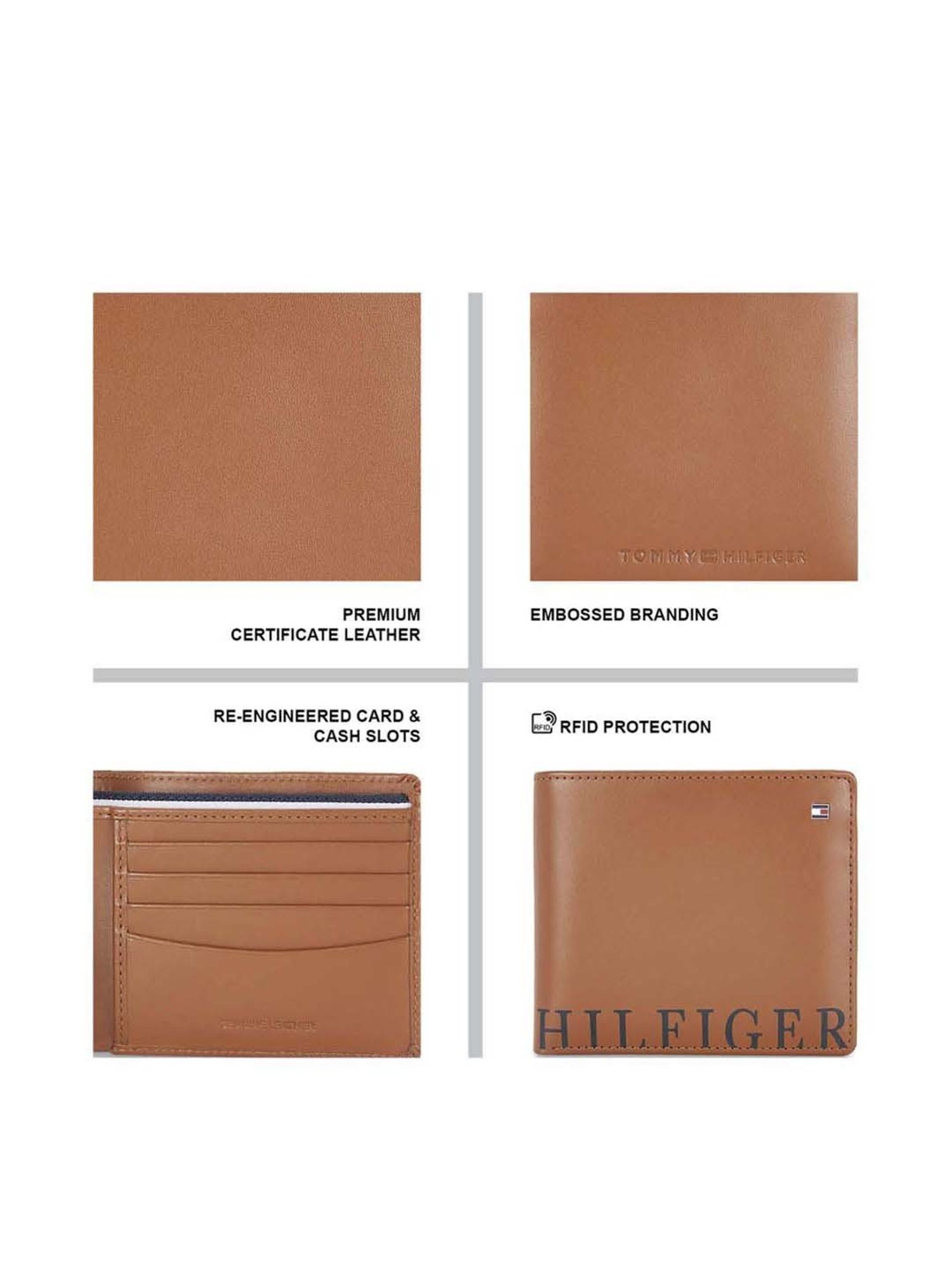 Tommy Hilfiger Horten Tan Formal Leather Bi-Fold Wallet for Men