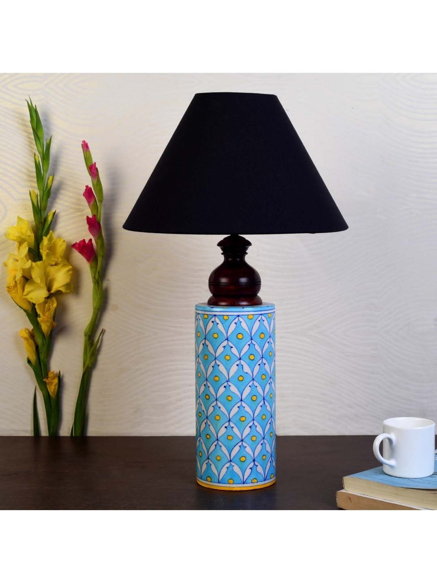 Unravel India Multicolor Ceramic Table Lamp - Set of 1