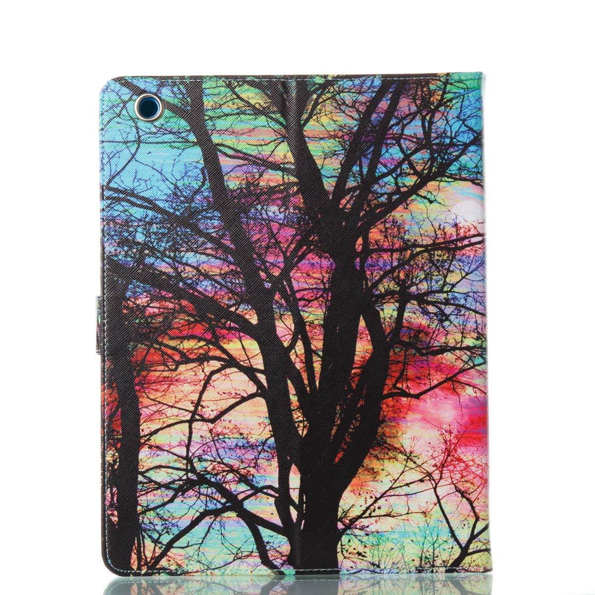 iPad 2 Case, iPad 3 4 Case - Newshine Colorful Smart PU Leather Stand Cover with Card Holder for Apple iPad 2 & iPad 3 & iPad 4 9.7 inch, with Auto Sleep/ Wake Up Function, Sunset Glow