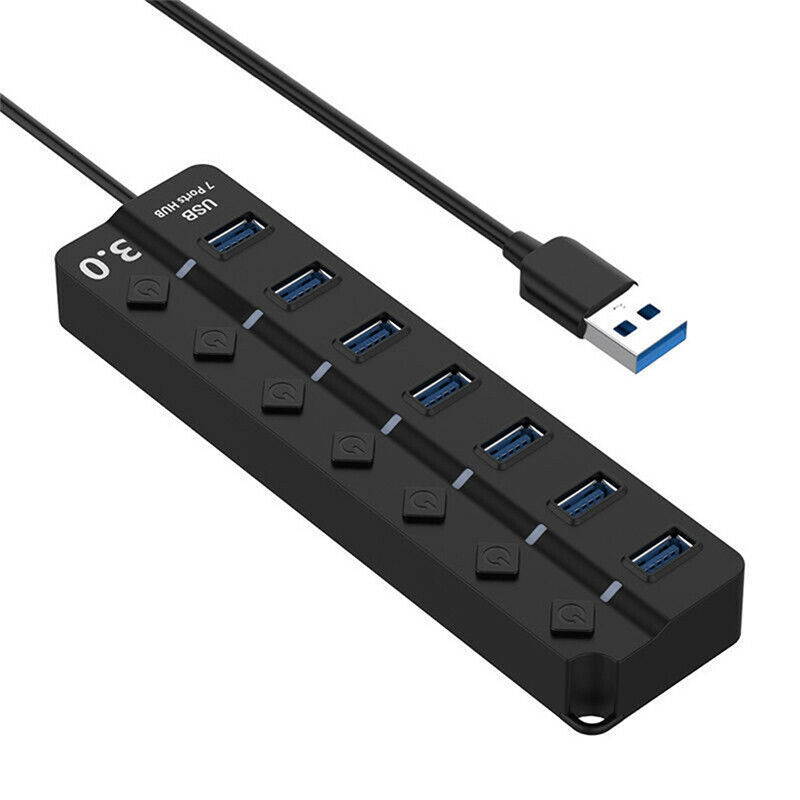 4 Ports USB 3.0 Date Cable for PC Laptop Windows Multi-function USB Dock Hot Swapping Support for Mac, PC, USB Flash Drives and Other Devices HHB with Switch