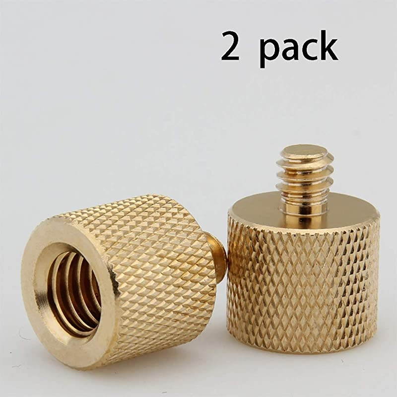 2 PiecesBrass 38quot16 Internal Thread to 14quot 20 External Thread Screw Adapter for Tripod Accessories Microphone Holder Camera Screw Adapter