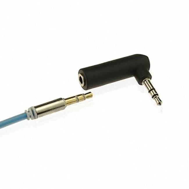 CHENYANG 90 degree right angled 3.5mm 3poles Audio Stereo Male to Female Extension Adapter Black