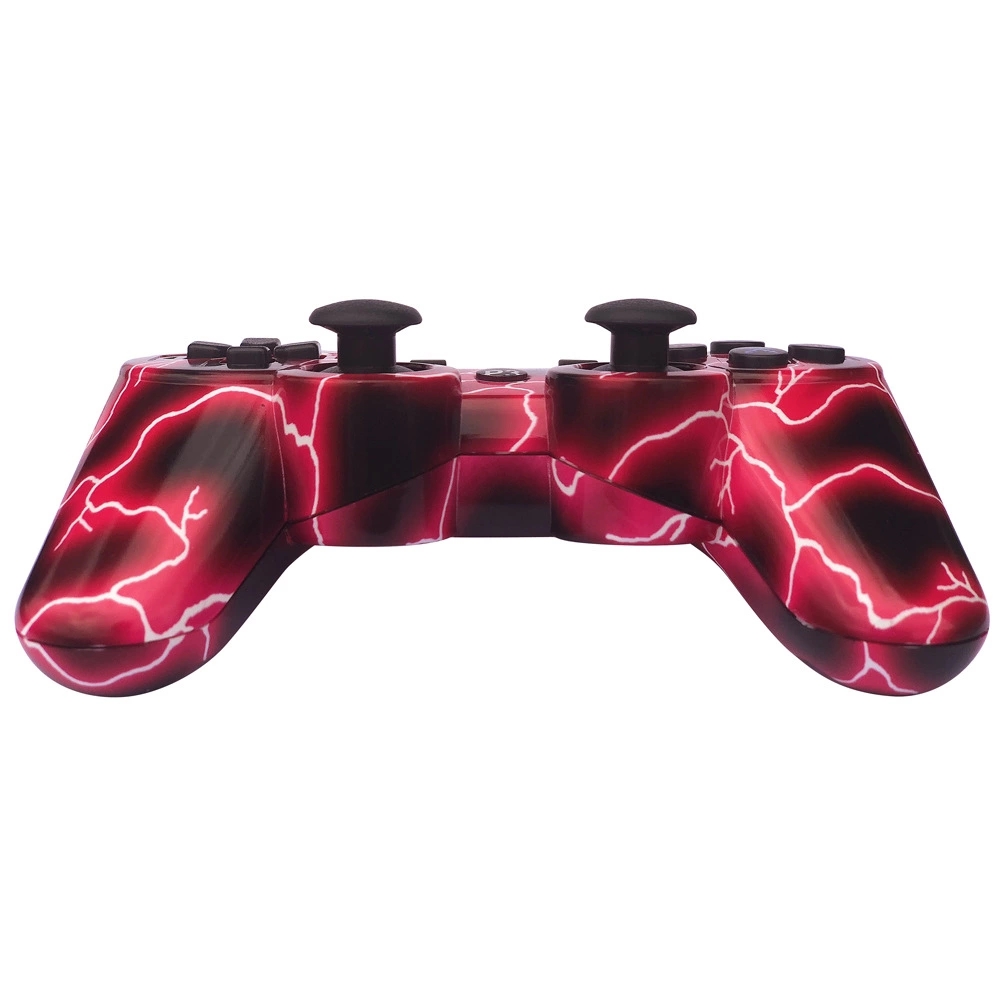 CHENGDAO PS3 Controller 2 Pack Wireless Dual Shock Gamepad for Sony Playstation 3 with Charging Cord (blue lightning + red lightning)