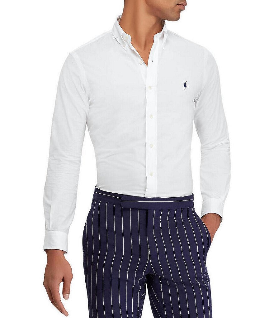Polo Ralph Lauren Slim-Fit Solid Poplin Stretch Long-Sleeve Woven Shirt
