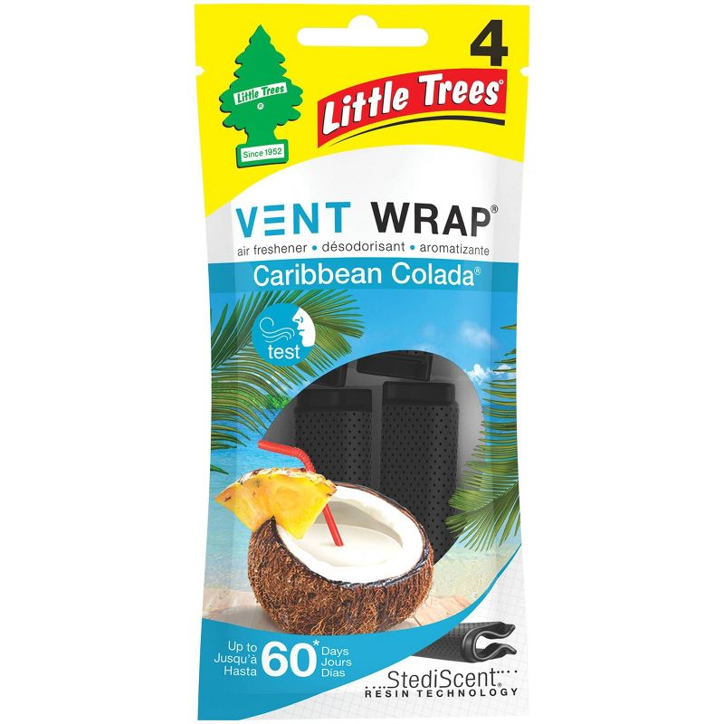 Little Trees 4pk Vent Wrap Caribbean Colada Air Fresheners
