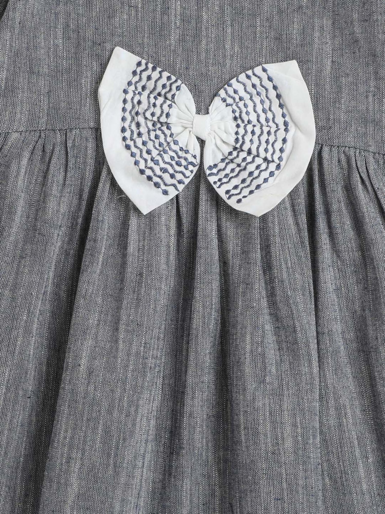 The Magic Wand Kids Grey Cotton Applique Dress