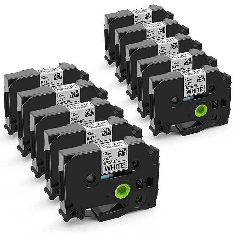 Compatible Label Tape Replacement for Brother TZe231 TZ231 Standard Laminated Black on White 047 x 26212mm x 8m Work with Brother Model PT1290 PT1880 PTH100 PTH110 10 Pack