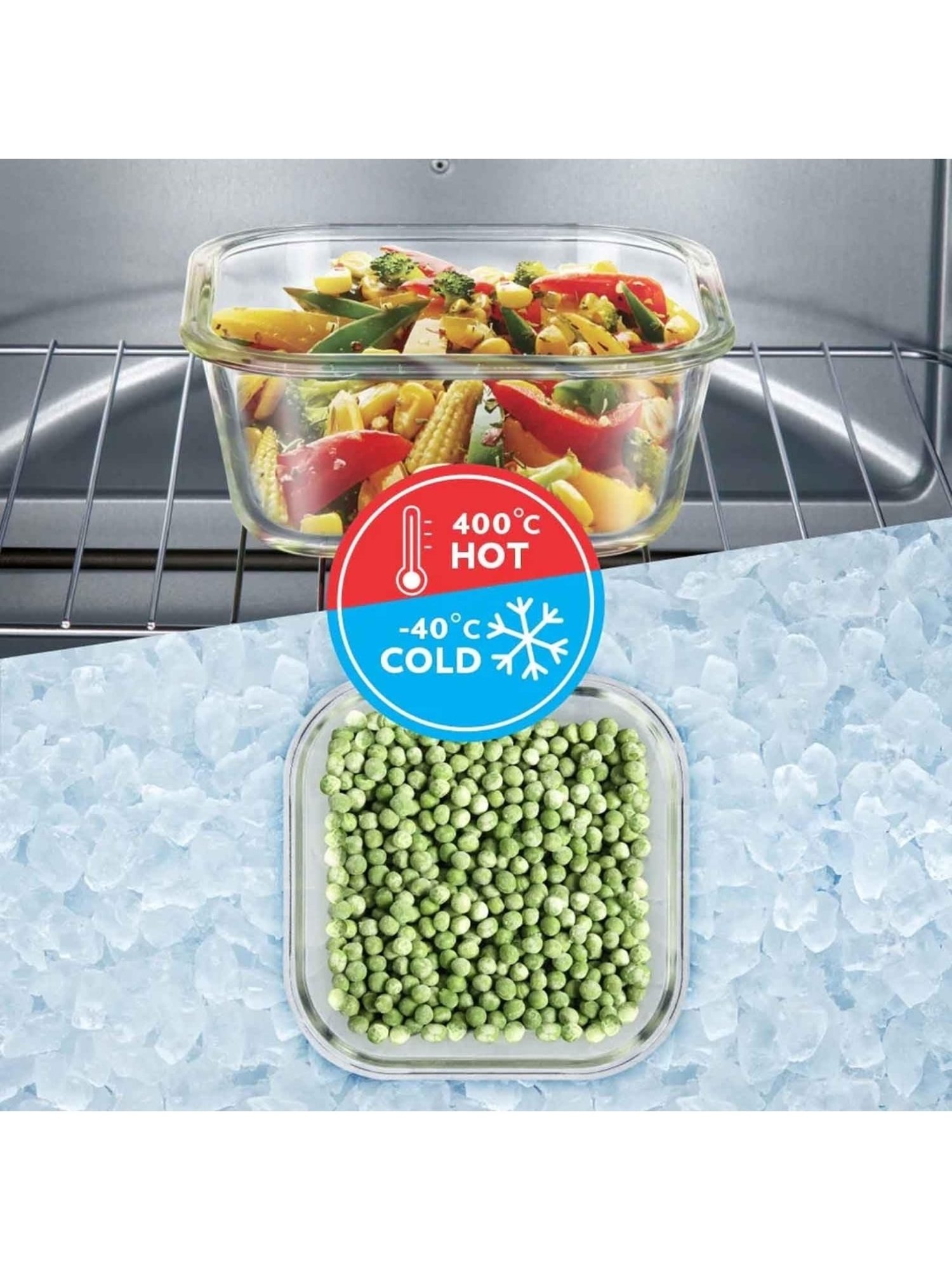 Borosil Transparent Glass Storage Container (1 L)