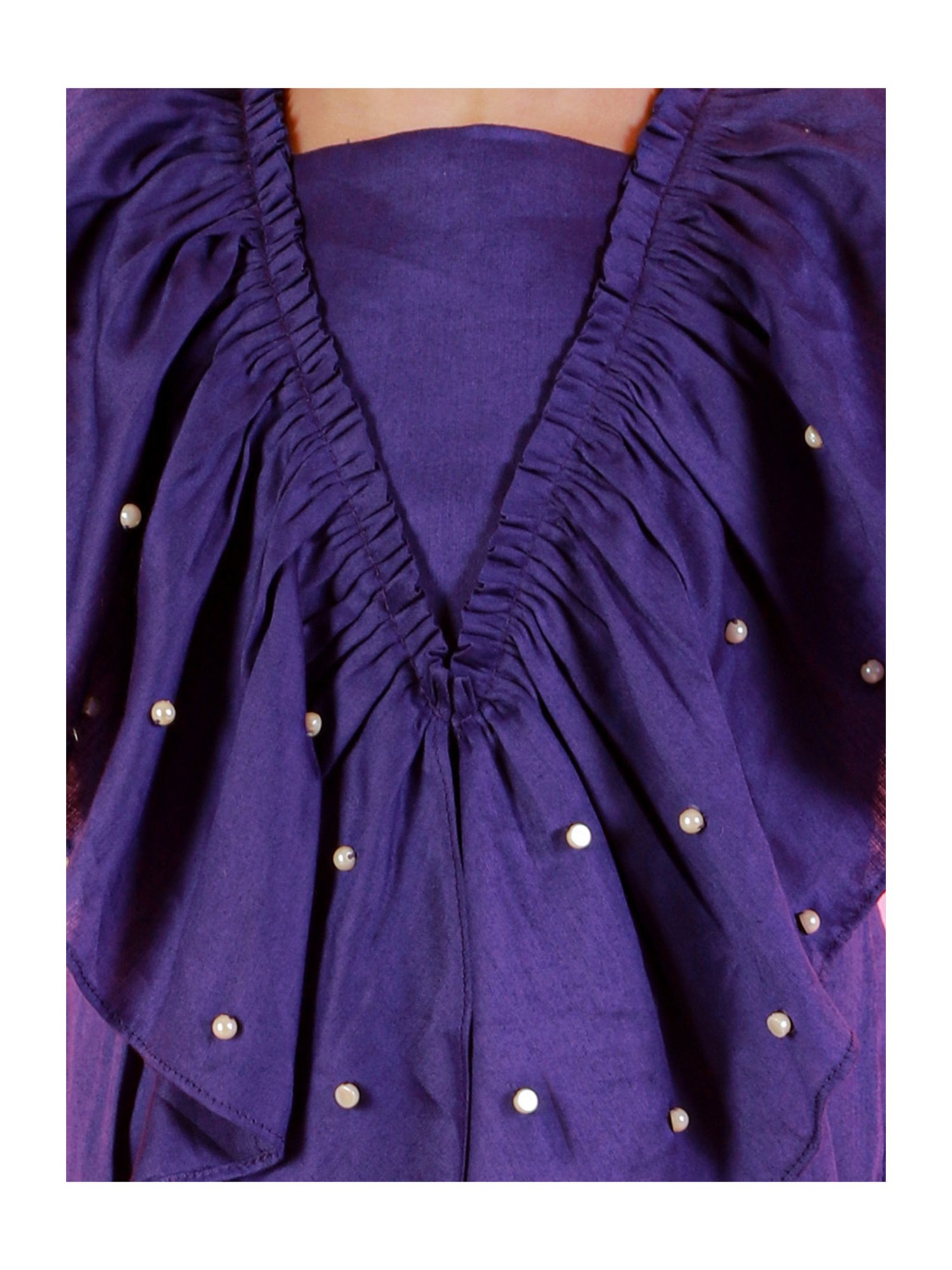 Lil Drama Kids Purple Embellished Dress